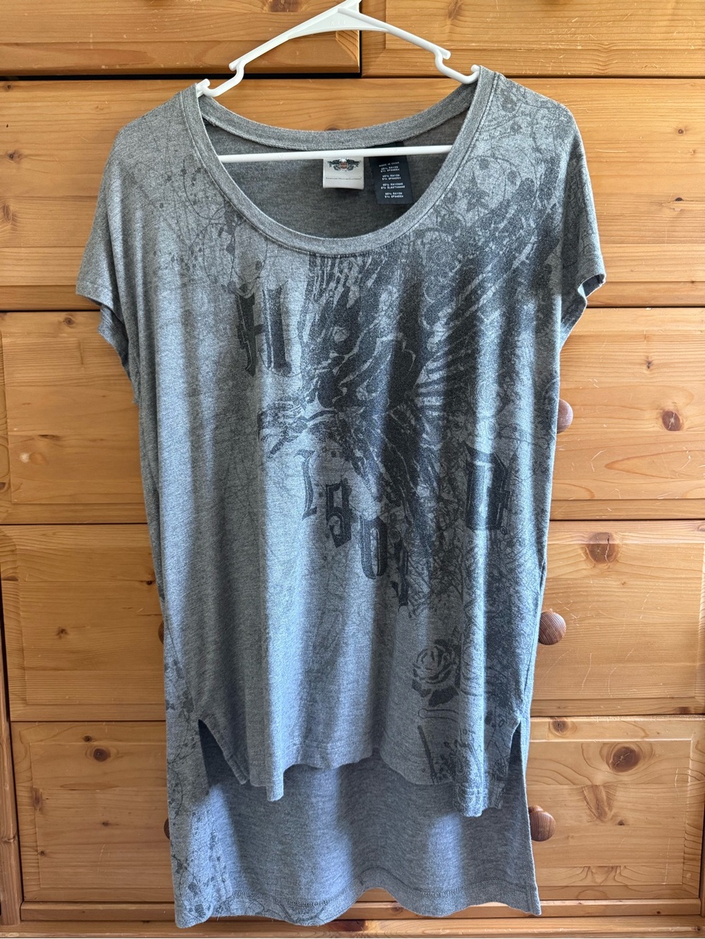 Harley-Davidson Gray Graphic Short-Sleeve Tunic